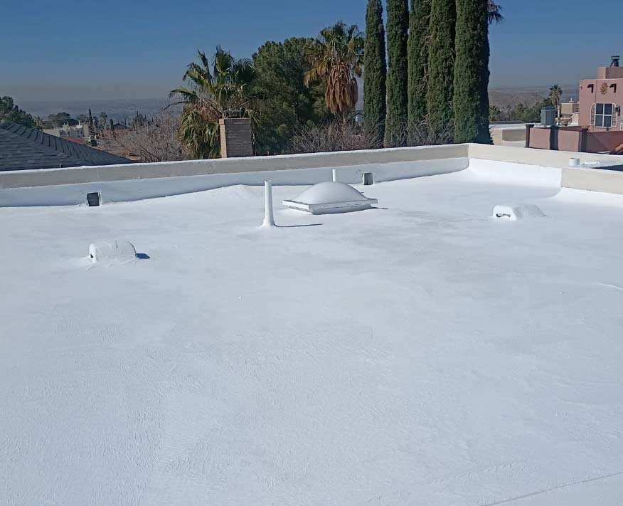 flat roof tpo installed with roof skylight